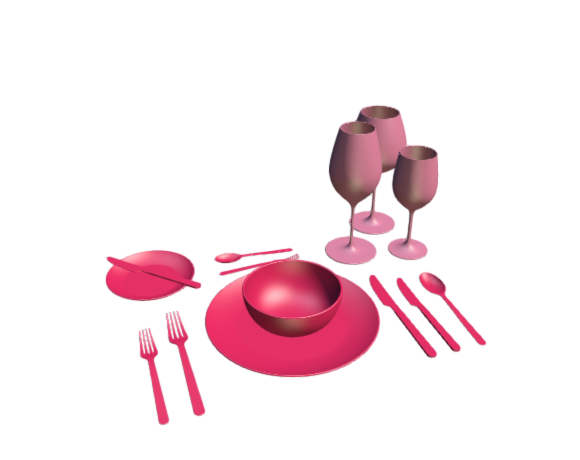 3D-Dimensions-Objects-Table-Settings-Formal-Table-Setting
