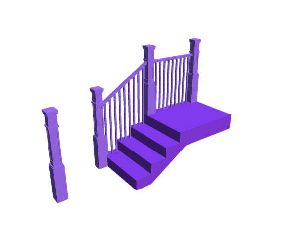 3D-Dimensions-Buildings-Newels-Stair-Posts-Craftsman-Panel