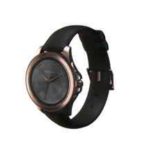 Men's Black Leather Strap Touchscreen Smart Watch