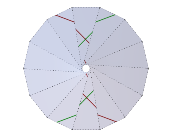 Un tore carré avec deux paires de géodésiques orthogonales