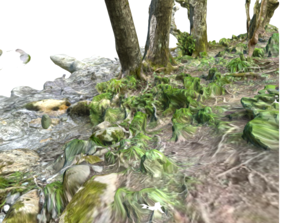 Lidar 3D : Trouver de l'or en aval des obstacles des alignements d'arbres de la berge / 3D Lidar : Find gold downstream of obstacles from tree lines on the bank