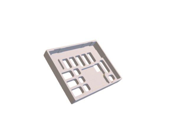 A 3D model of a foam tray