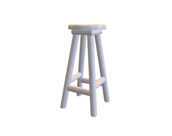 A 3D model of a bar stool (untextured)